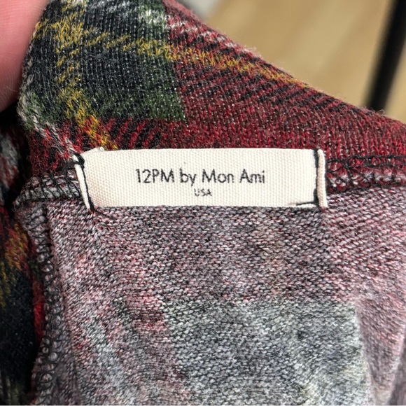 12PM by Mon Ami plaid cardigan with 17 inch PTP - Picture 4 of 4